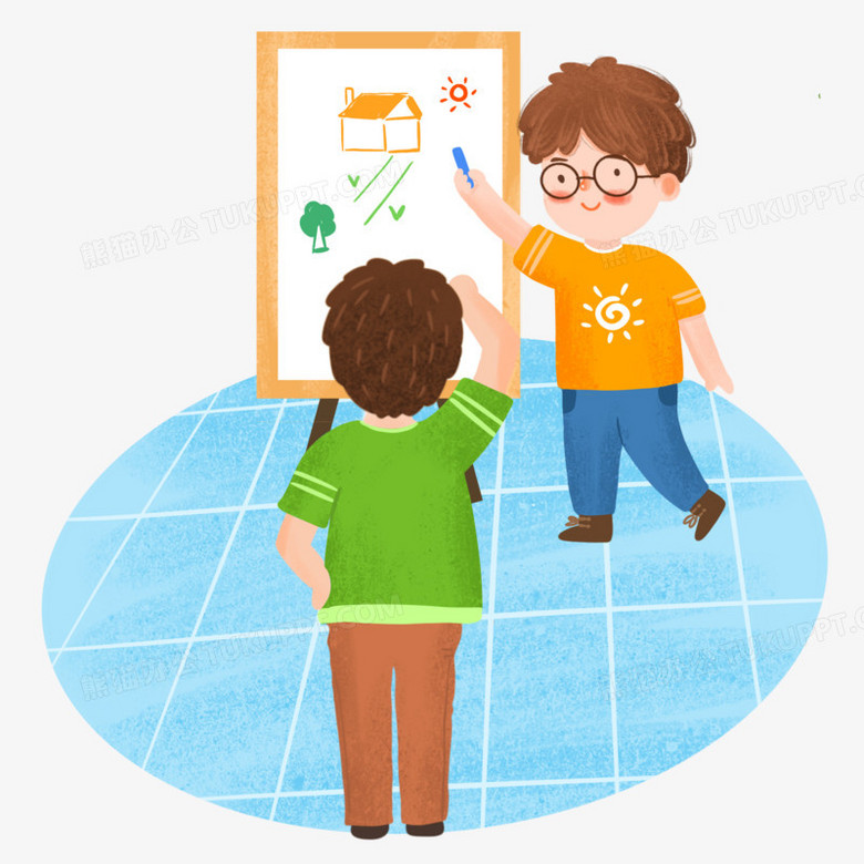 手繪卡通男孩們一起玩你猜我畫(huà)游戲插畫(huà)免摳元素在軟件開(kāi)發(fā)中的應(yīng)用